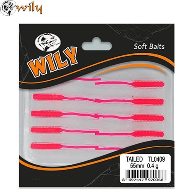 Wily Tailed LRF Silikon Yem 5.5 cm 09 Pink (10Ad) - Image 1