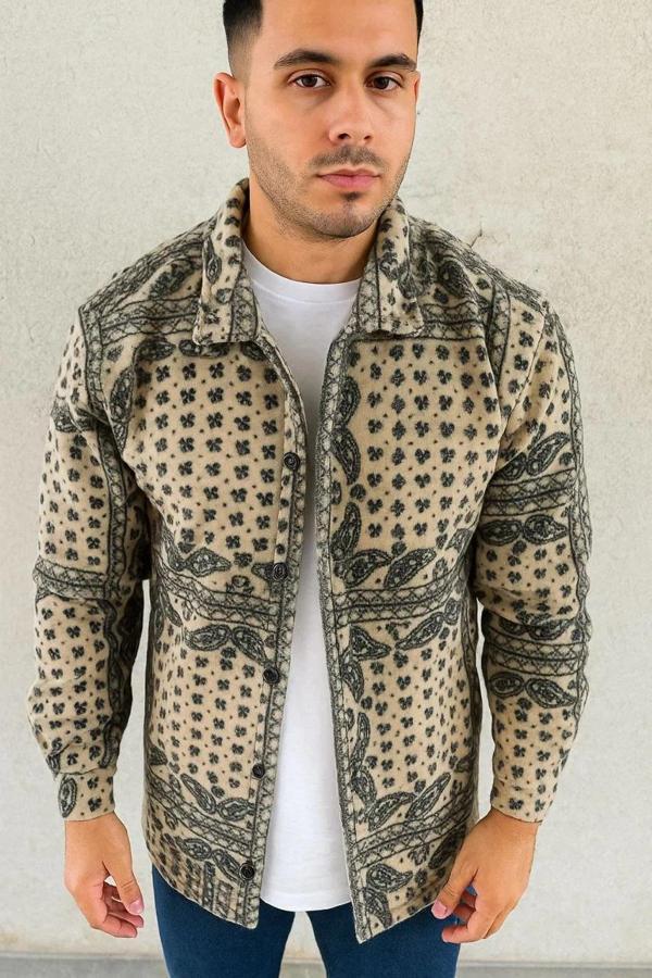 Erkek Polar Fermuarlı Sweatshirt – Kapüşonsuz, Cepli, Yumuşak Dokulu, Oversize Rahat Kalıp, Kışlık S - Image 1