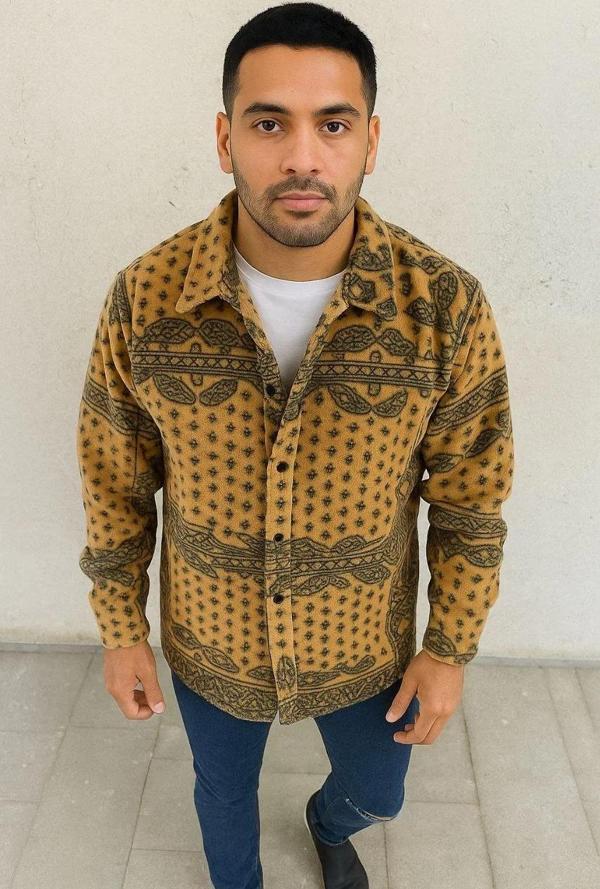 Erkek Polar Fermuarlı Sweatshirt – Kapüşonsuz, Cepli, Yumuşak Dokulu, Oversize Rahat Kalıp, Kışlık S - Image 1