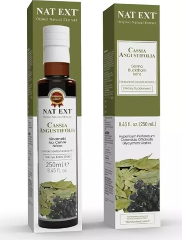 Nat Ext Nat-Ext Cassia Angustifolia Sıvı Ekstraktı (Sinameki, Acı Cehre ,Nane) 250 Ml - Image 1