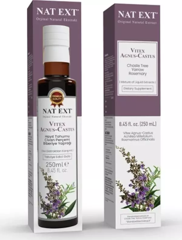 Nat Ext Nat-Ext Vitex Agnus-Castus (Hayıt Tohumu, Civan Perçemi) Sıvı Ekstraktı 250 Ml - Image 1