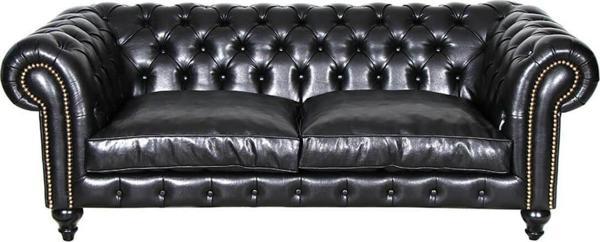 3A Mobilya Class Black Leather Chesterfield - Image 1