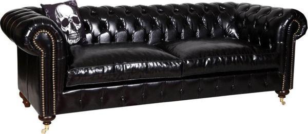 3A Mobilya Pullap Black Chesterfield 230X90X80 Cm - Image 1