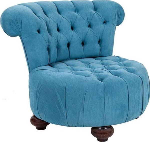 3A Mobilya Blue Kapitone Lena Berjer Mavi 80X80X90 Cm - Image 1