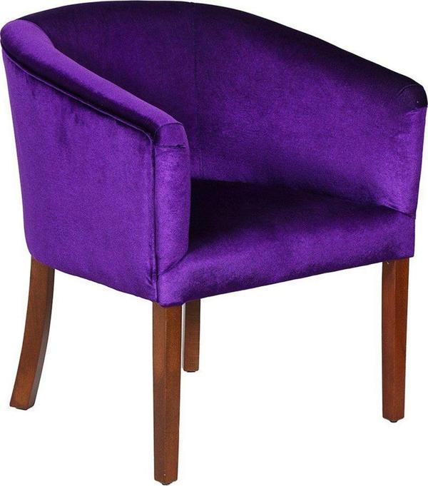 3A Mobilya Mor Oval Berjer 70X69X68 Cm - Image 1