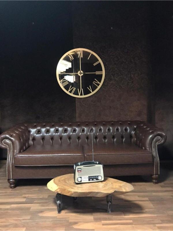 3A Mobilya Laguna Kahverengi Chesterfield - Image 1