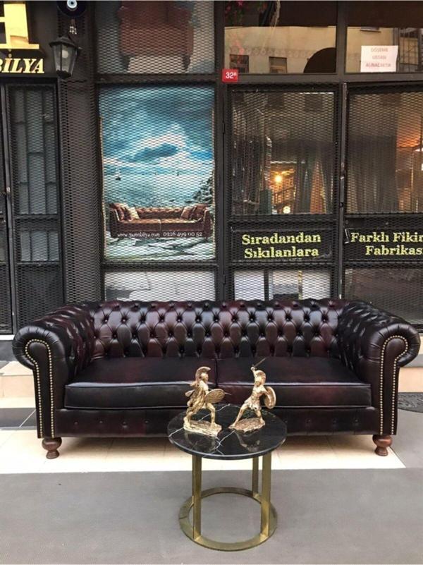 3A Mobilya Orlando Hakiki Deri Chesterfield - Image 1