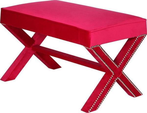 3A Mobilya Fuşya With Silver Puf 75X45X45 Cm - Image 1