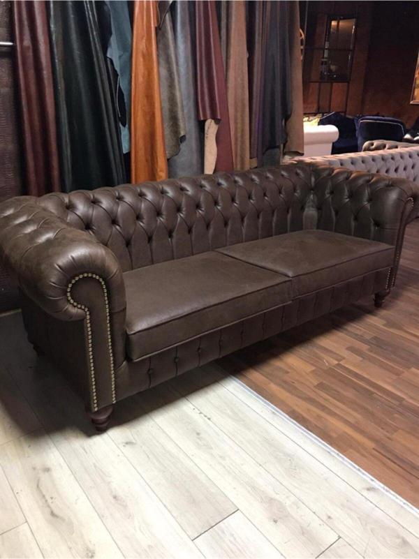 3A Mobilya New Brown Nubuk Chesterfield - Image 1