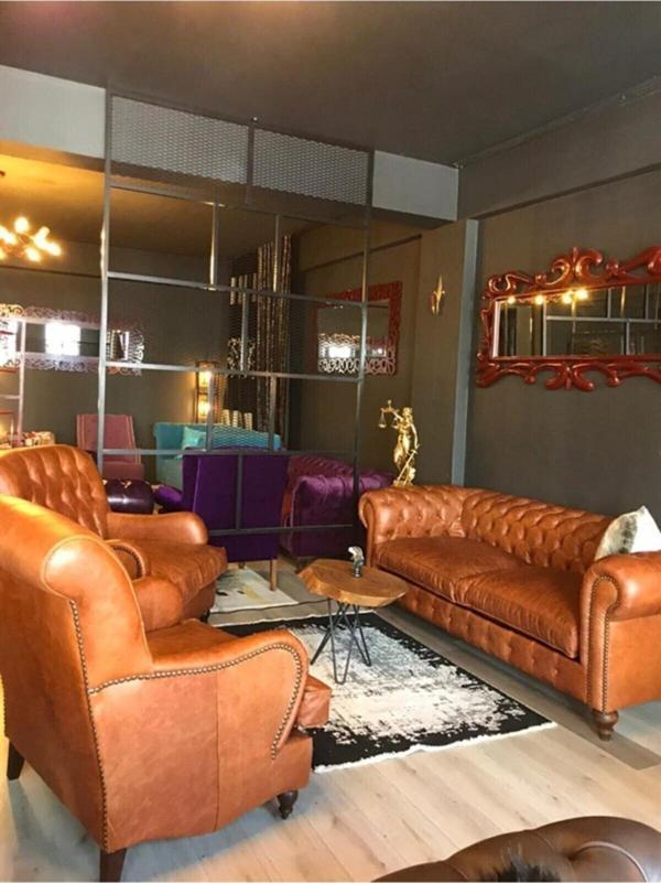 3A Mobilya Hakiki Deri Big Boss Chesterfield Takım 3+3+1+1 - Image 1