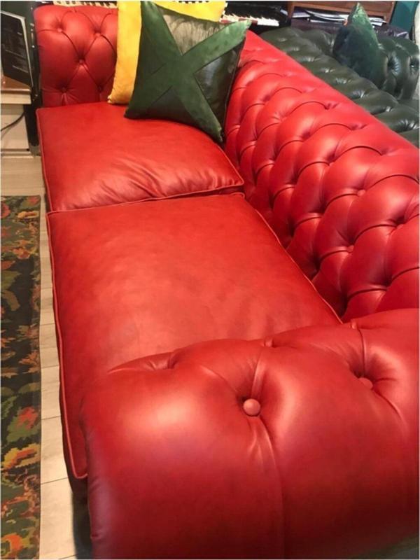 3A Mobilya Red Hakiki Deri Chesterfield - Image 1