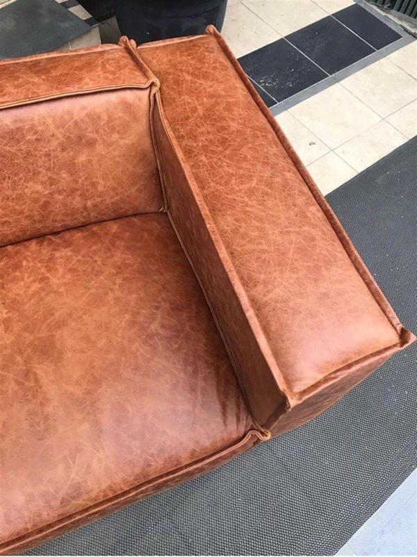 3A Mobilya By London Hakiki Deri Kanepe - Image 1