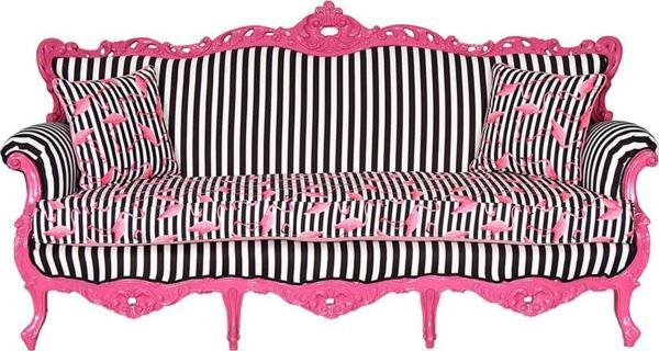 3A Mobilya Flamingo Pink Oymalı Kanepe - Image 1