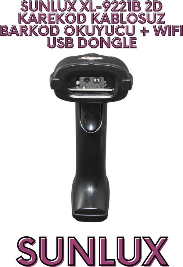 SUNLUX XL-9221B 2D KAREKOD KABLOSUZ BARKOD OKUYUCU + WIFI USB DONGLE - Image 1