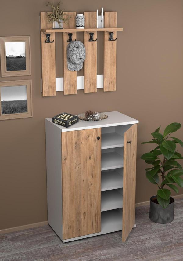 Tv Sehpası Tv Ünitesi Kapaklı Raflı Setro Atlantik Çam - Image 1