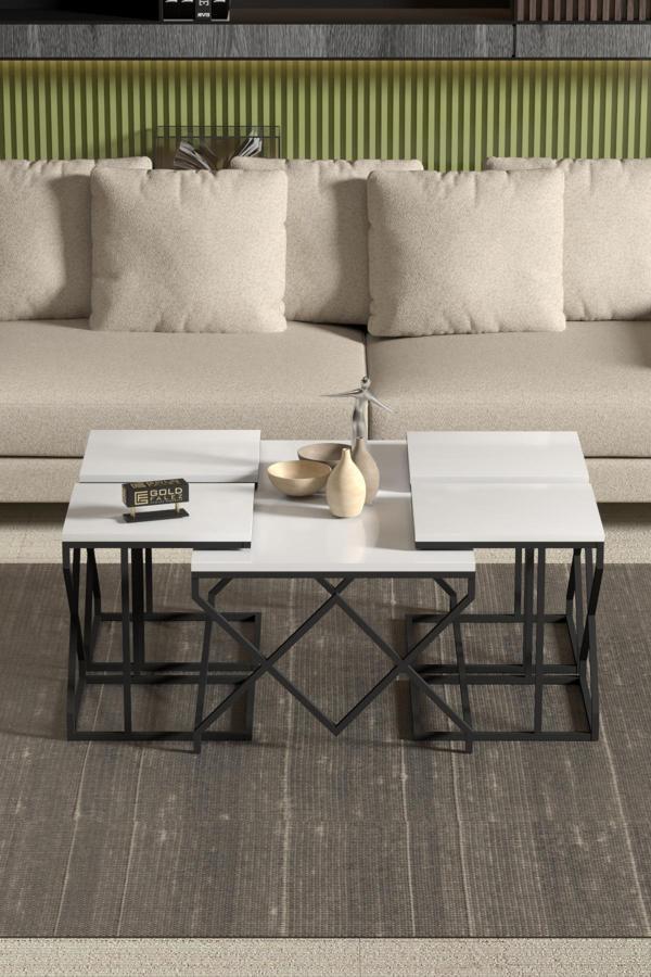 Tv Sehpası Mira Gümüş 5033 Beyaz 160 Cm 35 Cm 50 Cm - Image 1