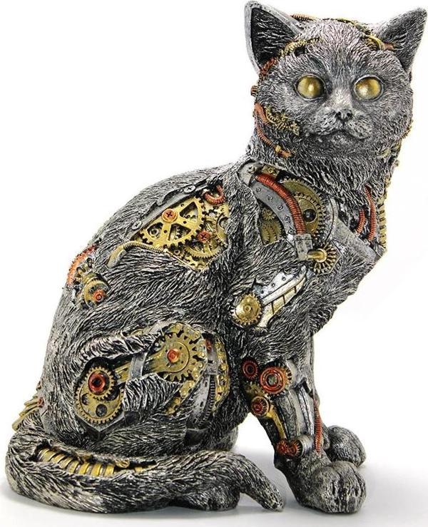 MDB Steampunk Polyester Kedi Figürü Model 2 - Image 1