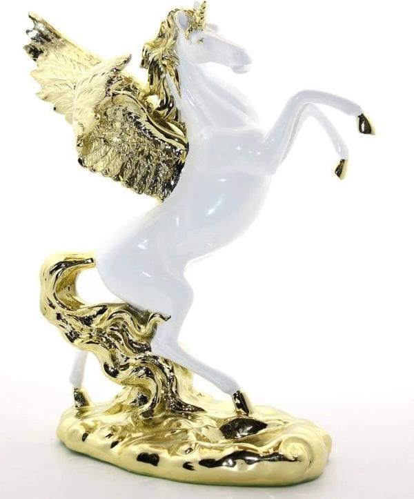 MDB Polyester Şahlanan Kanatlı At Figürü - Image 1