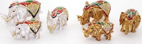 MDB Swarovski Taşlı 3'lü Fil Figürü Model 4 - Image 1