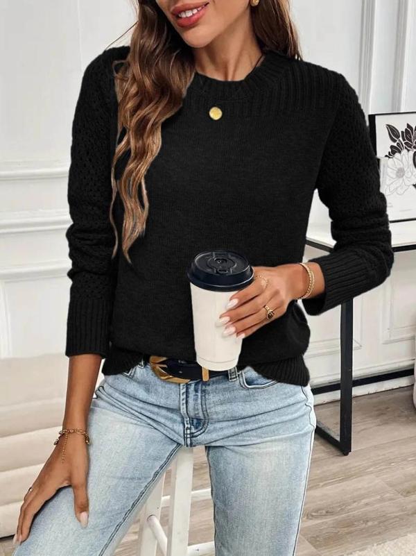 MDB Kadın Uzun Kollu Bisiklet Yaka Triko Bluz - Image 1