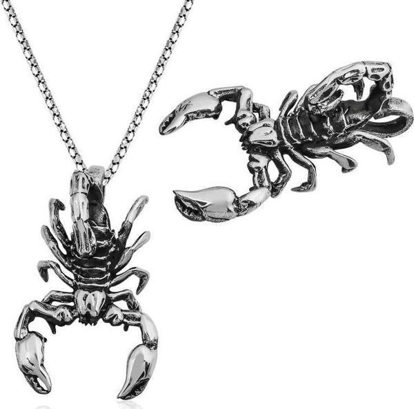 MDB 925 Ayar Gümüş Akrep Erkek Gümüş Kolye - Image 1