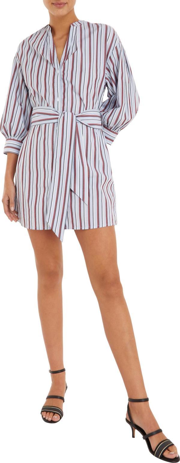 RWB STRIPE SHORT SHIRT DRESS LS - Image 1