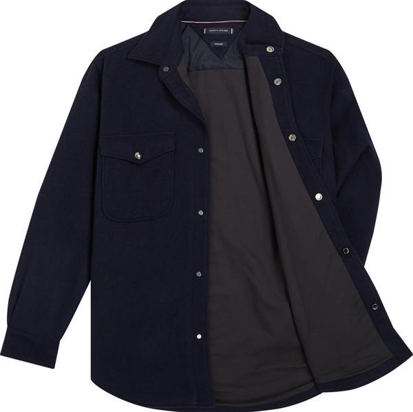 WOOL BLEND SOLID OVERSHIRT - Image 1