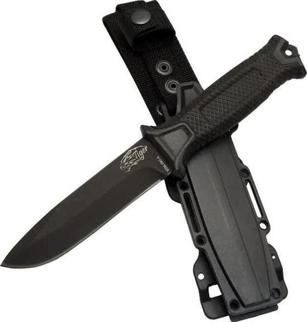 Tiger Tactical Htm 1041 A Siyah Outdoor / Survival Bıçak 27cm - Kauçuk Sap, Kılıflı, Kutulu - Image 1