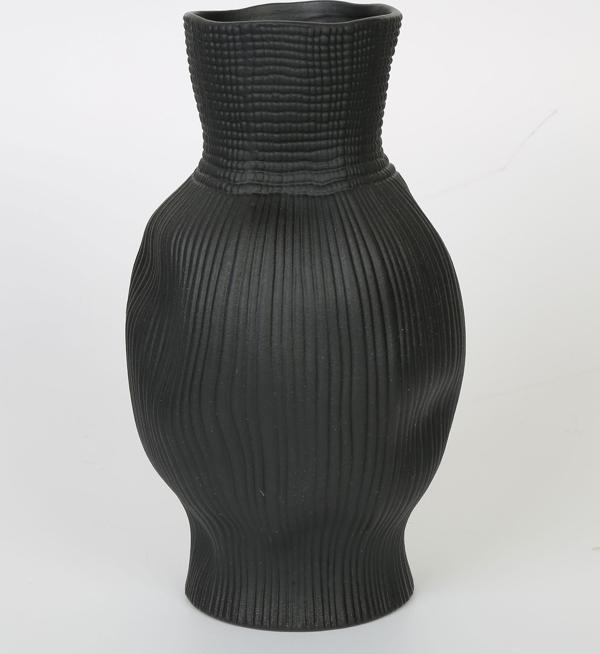 SİYAH DARBELİ VAZO KISA 15*15*23 CM AK.JM00011 - Image 1