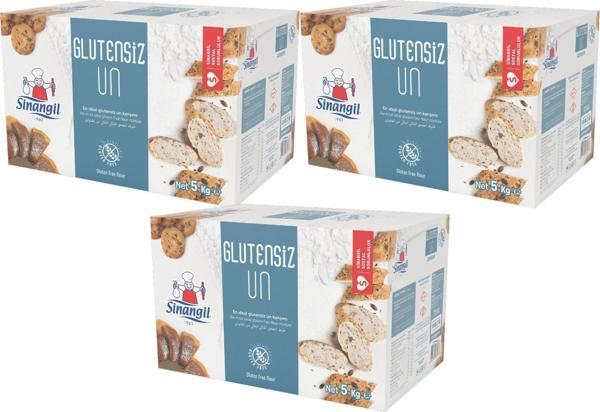 Sinangil Glutensiz Un 15KG (15000GR) Kutu Çölyak Diyetine Uygun (3PK*5KG) - Image 1