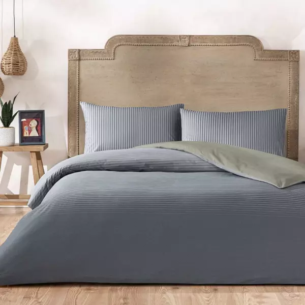 Taç Marwen Ranforce Tek Kişilik Nevresim Takımı Lacivert - Image 1