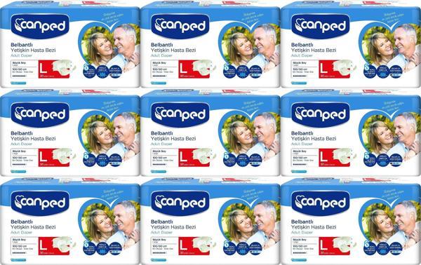 Canped Hasta Bezi Yetişkin Bel Bantlı Polietilen L - Büyük Boy 270 Adet - Image 1