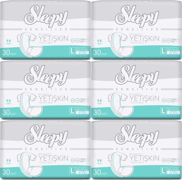 Sleepy Yetişkin Hasta Bezi Bel Bantlı L - Large - Büyük 180 Adet (6PK*30) - Image 1
