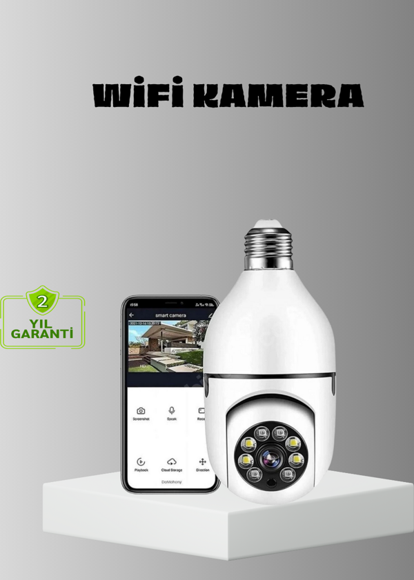 Akıllı Duy Kamera Gece Görüşlü ve Hareket Algılama Sensörlü - Image 1