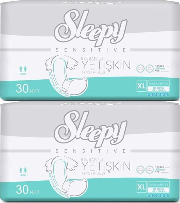 Sleepy Yetişkin Hasta Bezi Bel Bantlı XL - Extra Large - Ekstra Large 60 Adet (2PK*30) - Image 1