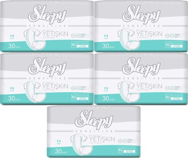 Sleepy Yetişkin Hasta Bezi Bel Bantlı XL - Extra Large - Ekstra Large 150 Adet (5PK*30) - Image 1