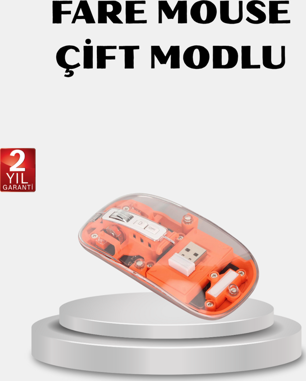 Kablosuz Çift Modlu Mouse – Bluetooth 5.0 + 2.4GHz - Image 1
