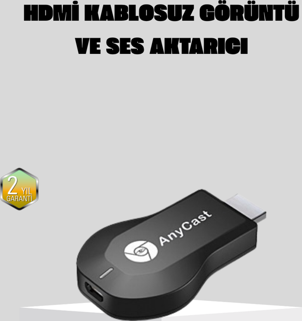 Kablosuz HDMI Görüntü ve Ses Aktarıcı – Anycast M9 Plus Tak-Çalıştır TV Adaptörü - Image 1