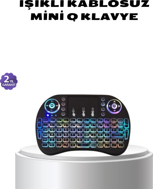 Işıklı Q Klavye – Entegre Touchpad, Ergonomik Tasarım ve Türkçe Karakter Desteği - Image 1