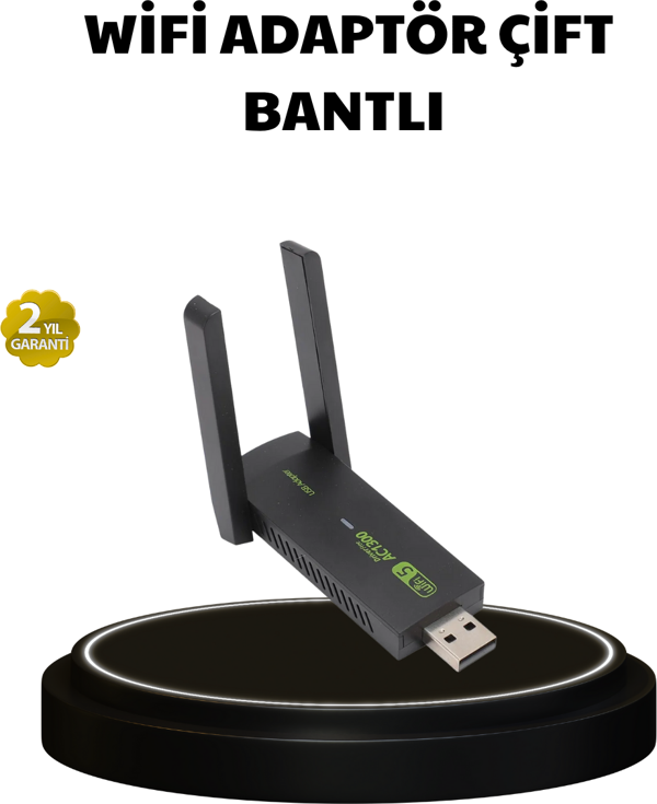Dual Band USB WiFi Adaptör – 1200 Mbps Hız - Image 1