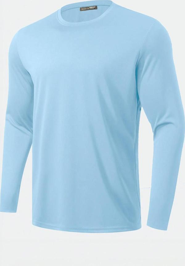 Ghassy Co. Erkek %100 Pamuklu Likralı Esnek Spor Koşu Günlük Antrenman Uzun Kollu Penye T-shirt - Image 1