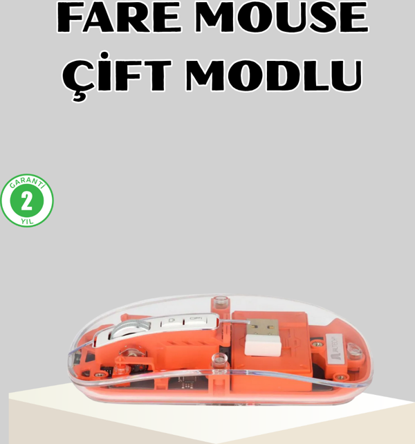 Bluetooth 5.0 & 2.4GHz Kablosuz Fare – 3 Cihaz Bağlantılı, Hızlı Geçiş, USB Alıcılı - Image 1