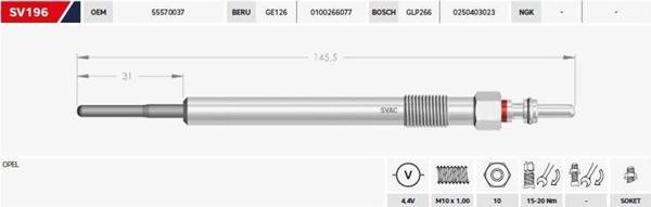 Kızdırma Bujisi 4,4V Opel Astra J-K  1.6 Cdti Insıgnıa B 1.6 Cdti Merıva B  1.6 Cdtı Mokka / Mokka X - Image 1