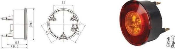 Arka Üst Aydınlatma Lambası Sinyal + Al Kaplı Çerçeve 24V Ledli Otokar Minibüs 09- (12Ad) - Image 1