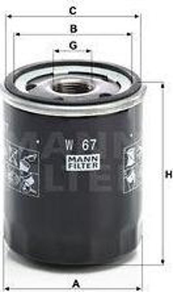 P3372 Yağ Fıltresi Mıtsubıshı; Smart Colt 1.1; Colt 1.3; Colt 1.3İ 4Wd; Colt 1.5; Colt 1.5 Cabrio; C - Image 1