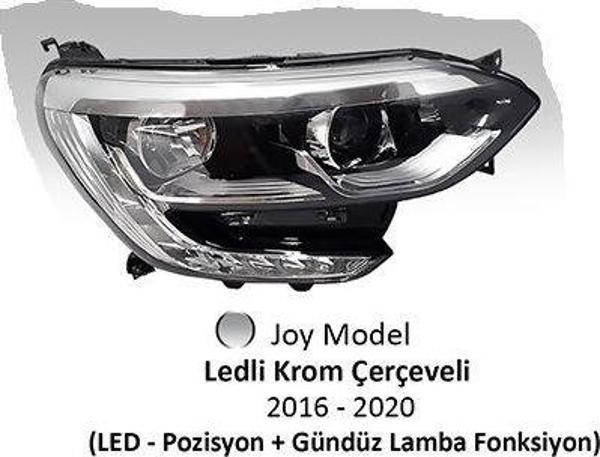 Far Manuel Sağ Renault Megane Iv 2017- Joy Model Ledli Krom Çerçeveli        - Image 1