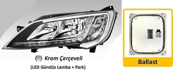 Far Motorlu Sol  Fıat Ducato Maxı /Peugeot Boxer / Cıtroen Jumper ( 2014› ) Led (Ballast Dahil)  Krom Çerçeveli - Image 1