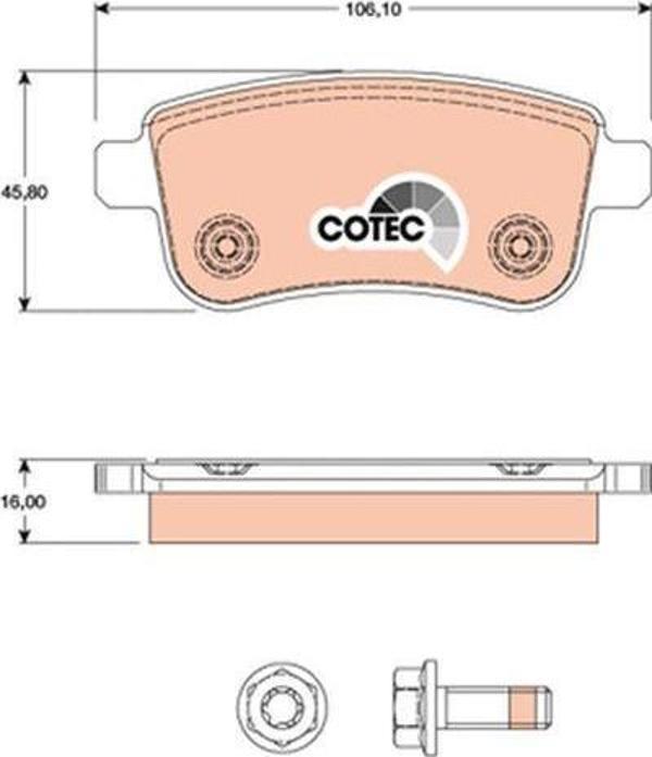 Arka Fren Balatası Renault Fluence 09> Megane Iıı 09> Megane Iv 15> Grand Scenıc Iıı 09> Clıo V 20> - Image 1