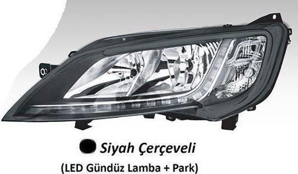Far Motorlu Sol  Fıat Ducato Maxı /Peugeot Boxer / Cıtroen Jumper ( 2014› ) Led (Ballast Hariç)  Siyah Çerçeveli - Image 1