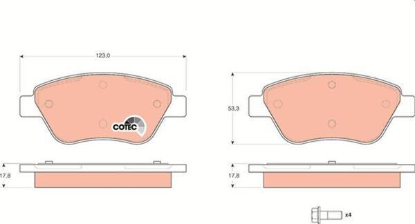 Ön Fren Balatası Fıat Bravo Iı Fıorıno Panda Stılo 05> Cıtroen Nemo 10> Peugeot Bıpper 10>Fişsiz - Image 1